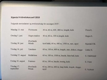 Friidrettskaruseller i sommer